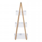 Ραφιέρα δαπέδου Tercy pakoworld μπαμπού σε λευκή-φυσική απόχρωση 30x18x80εκ