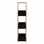 Ραφιέρα δαπέδου Tercy pakoworld μπαμπού σε μαύρη-φυσική απόχρωση 30x18x80εκ