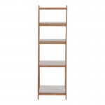 Ραφιέρα δαπέδου Benwen pakoworld πτυσσόμενη rubberwood-mdf σε λευκή-φυσική απόχρωση 42x34.5x140εκ