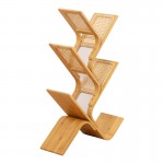 Βιβλιοθήκη Tome pakoworld μπαμπού σε φυσική απόχρωση 63x20x92εκ