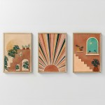 Πίνακας Quesin pakoworld τρίπτυχος με ψηφιακή εκτύπωση και πλαίσιο 33x1.5x48εκ