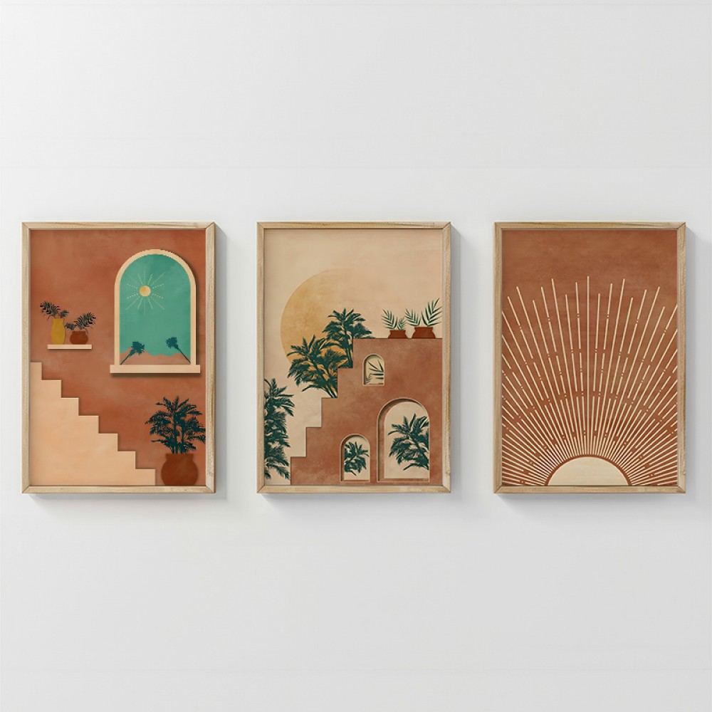 Πίνακας Affera pakoworld τρίπτυχος με ψηφιακή εκτύπωση και πλαίσιο 33x1.5x48εκ