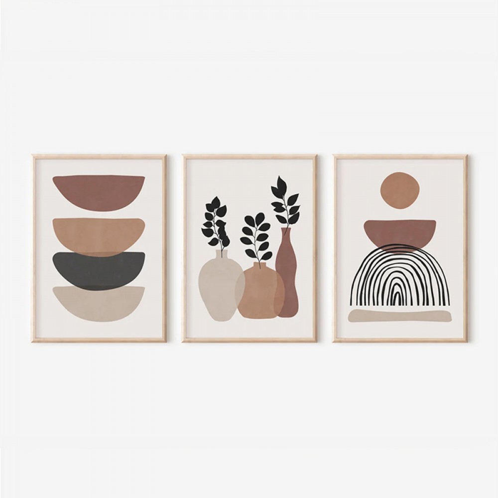 Πίνακας Yenia pakoworld τρίπτυχος με ψηφιακή εκτύπωση και πλαίσιο 33x1.5x48εκ