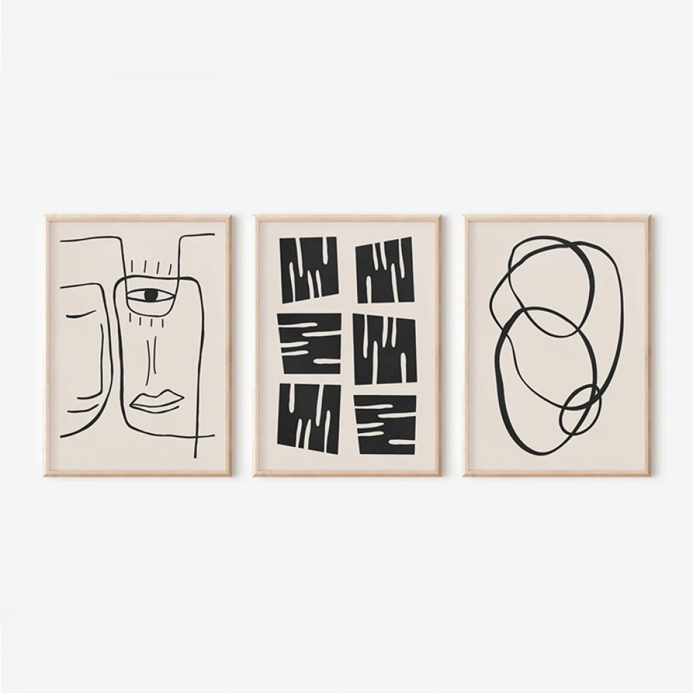 Πίνακας Lumora pakoworld τρίπτυχος με ψηφιακή εκτύπωση και πλαίσιο 33x1.5x48εκ