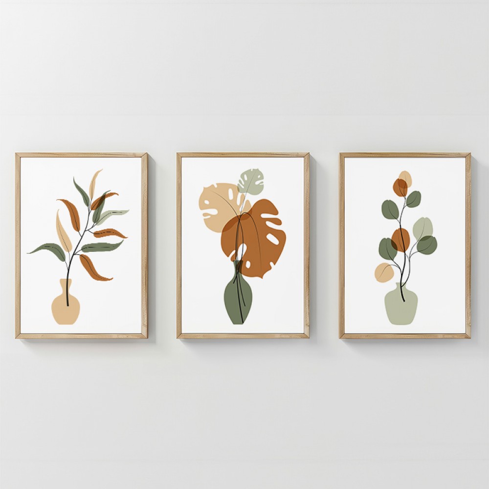 Πίνακας Aural pakoworld τρίπτυχος με ψηφιακή εκτύπωση και πλαίσιο 33x1.5x48εκ