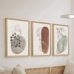 Πίνακας Linento pakoworld τρίπτυχος με ψηφιακή εκτύπωση και πλαίσιο 33x0.3x48εκ