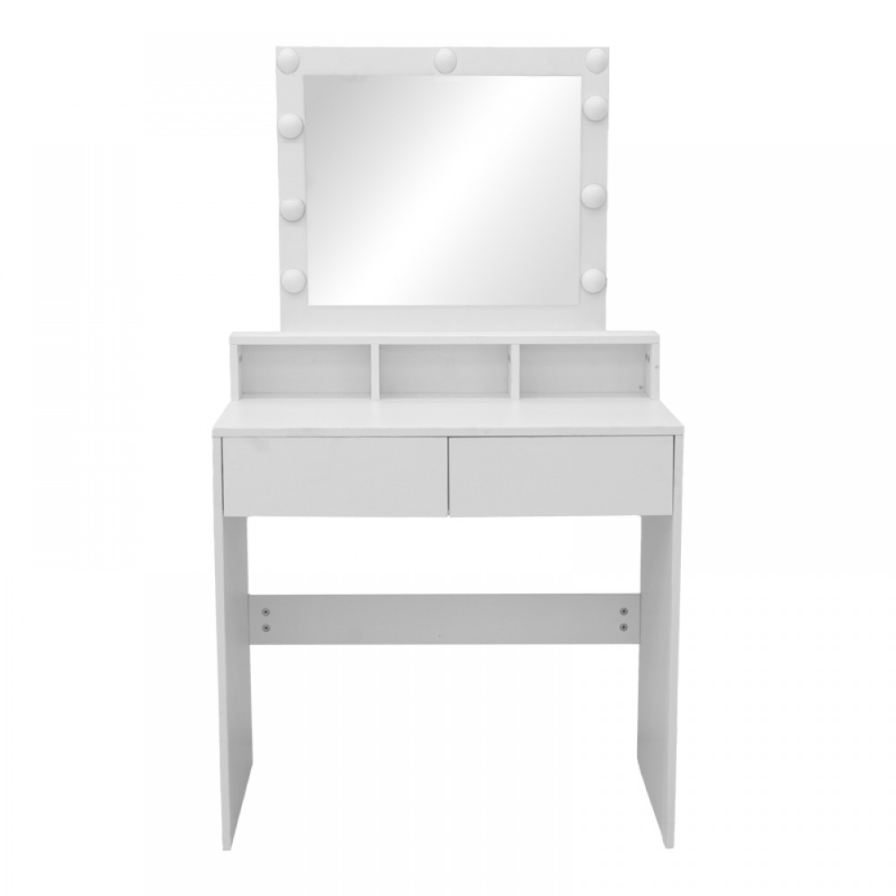 Τουαλέτα κρεβατοκάμαρας Virna pakoworld με led λευκό 80x40x145εκ