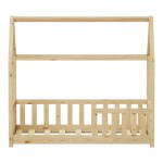 Παιδικό κρεβάτι Bambie με κιγκλίδωμα τ. Montessori pakoworld ξύλο πεύκου σε φυσική απόχρωση 70x140εκ