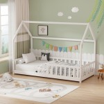 Παιδικό κρεβάτι Bambie με κιγκλίδωμα τ. Montessori pakoworld ξύλο πεύκου λευκό 90x190εκ