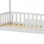 Παιδικό κρεβάτι Bambie με κιγκλίδωμα τ. Montessori pakoworld ξύλο πεύκου λευκό 90x190εκ