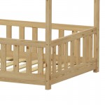 Παιδικό κρεβάτι Bambie με κιγκλίδωμα τ. Montessori pakoworld ξύλο πεύκου σε φυσική απόχρωση 90x190εκ