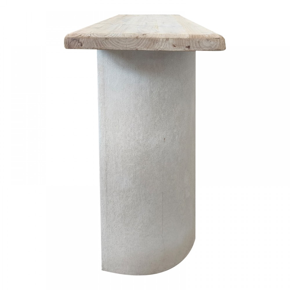 Κονσόλα Jeckie pakoworld ξύλο ελάτου-mdf oak-λευκό 120x38x80εκ
