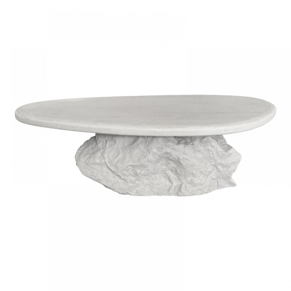 Τραπέζι σαλονιού Zinol pakoworld mdf-polyresin λευκό 105x62x32εκ