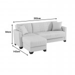 Γωνιακός καναπές-κρεβάτι αναστρέψιμος Stashio pakoworld ύφασμα κρεμ 202x143x84εκ