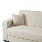 Γωνιακός καναπές-κρεβάτι αναστρέψιμος Dumma pakoworld ύφασμα κρεμ 226x148x86εκ