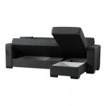 Γωνιακός καναπές-κρεβάτι αναστρέψιμος Dumma pakoworld ύφασμα ανθρακί 226x148x86εκ
