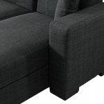 Γωνιακός καναπές-κρεβάτι αναστρέψιμος Dumma pakoworld ύφασμα ανθρακί 226x148x86εκ