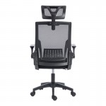 Καρέκλα γραφείου Plymot pakoworld mesh χρώμα μαύρο 48x58x112-122εκ