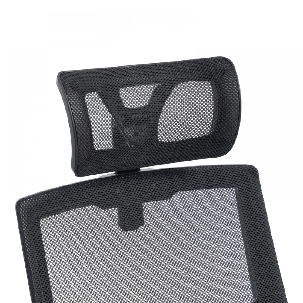 Καρέκλα γραφείου Plymot pakoworld mesh χρώμα μαύρο 48x58x112-122εκ
