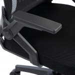 Καρέκλα γραφείου Plymot pakoworld mesh χρώμα μαύρο 48x58x112-122εκ