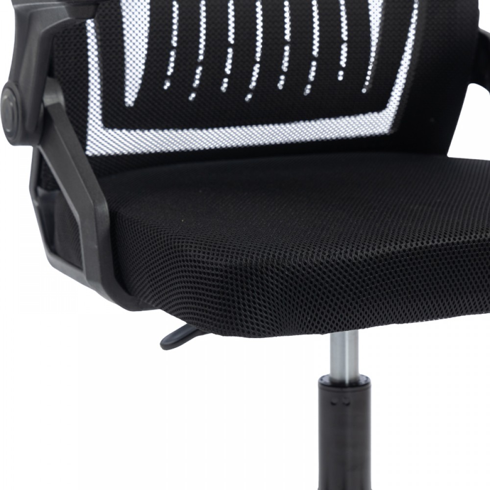 Καρέκλα γραφείου Plymot pakoworld mesh χρώμα μαύρο 48x58x112-122εκ