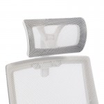 Καρέκλα γραφείου Plymot pakoworld λευκή - mesh γκρι 48x58x112-122εκ