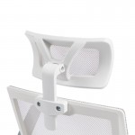 Καρέκλα γραφείου Plymot pakoworld λευκή - mesh γκρι 48x58x112-122εκ