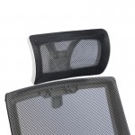 Καρέκλα γραφείου Plymot pakoworld λευκή - mesh μαύρο 48x58x112-122εκ