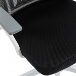 Καρέκλα γραφείου Plymot pakoworld λευκή - mesh μαύρο 48x58x112-122εκ