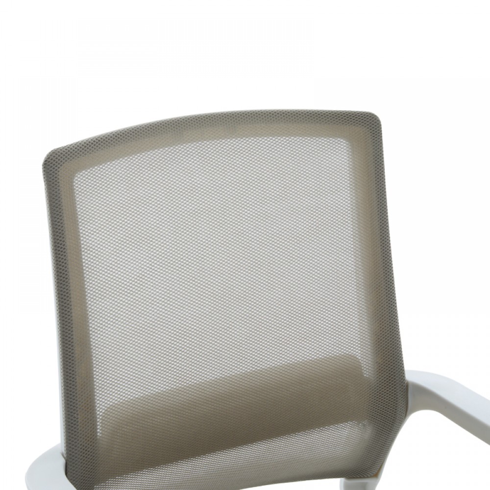 Καρέκλα επισκέπτη Palma pakoworld λευκή- mesh γκρι 46x52x94εκ