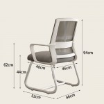 Καρέκλα επισκέπτη Palma pakoworld λευκή- mesh γκρι 46x52x94εκ