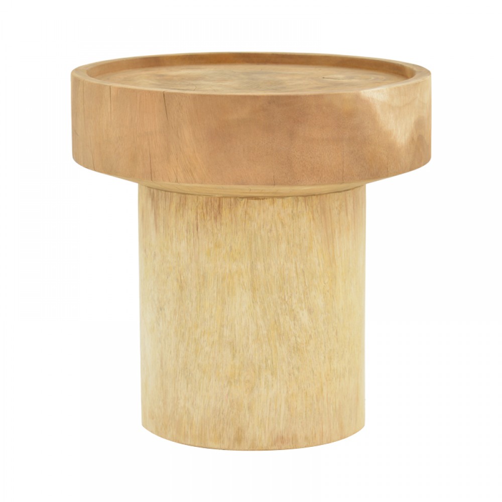 Βοηθητικό τραπέζι Orbina pakoworld suar ξύλο σε φυσική απόχρωση Φ50x50εκ