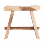 Σκαμπό Saddle pakoworld suar ξύλο σε φυσική απόχρωση 50x30x50εκ