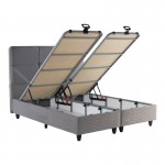 Κρεβάτι διπλό Punto pakoworld με αποθηκευτικό χώρο γκρι βελούδο 160x200εκ