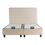 Κρεβάτι διπλό Linteda pakoworld με αποθηκευτικό χώρο κρεμ βελούδο 160x200εκ