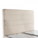 Κρεβάτι διπλό Linteda pakoworld με αποθηκευτικό χώρο κρεμ βελούδο 160x200εκ