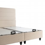 Κρεβάτι διπλό Linteda pakoworld με αποθηκευτικό χώρο κρεμ βελούδο 160x200εκ