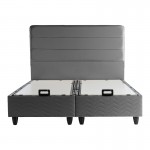 Κρεβάτι διπλό Linteda pakoworld με αποθηκευτικό χώρο ανθρακί βελούδο 160x200εκ