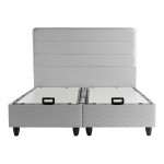 Κρεβάτι διπλό Linteda pakoworld με αποθηκευτικό χώρο γκρι βελούδο 160x200εκ