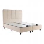 Κρεβάτι διπλό Lunda pakoworld με αποθηκευτικό χώρο κρεμ βελούδο 160x200εκ