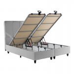 Κρεβάτι διπλό Lunda pakoworld με αποθηκευτικό χώρο γκρι βελούδο 160x200εκ