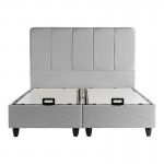 Κρεβάτι διπλό Lunda pakoworld με αποθηκευτικό χώρο γκρι βελούδο 160x200εκ
