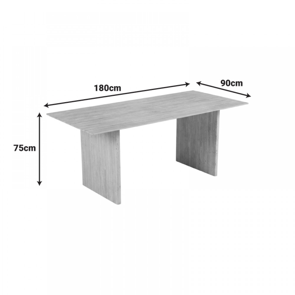 Τραπέζι Releno pakoworld sintered stone σε όψη τραβερτίνας 180x90x75εκ