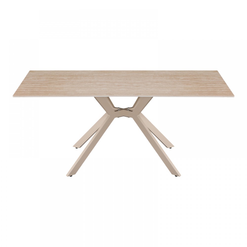 Τραπέζι Olven pakoworld sintered stone σε όψη τραβερτίνας 180x90x75εκ