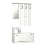 Έπιπλο εισόδου Jentia pakoworld με καθρέπτη λευκό MDF 113x100x89εκ