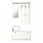 Έπιπλο εισόδου Jentia pakoworld με καθρέπτη λευκό MDF 113x100x89εκ