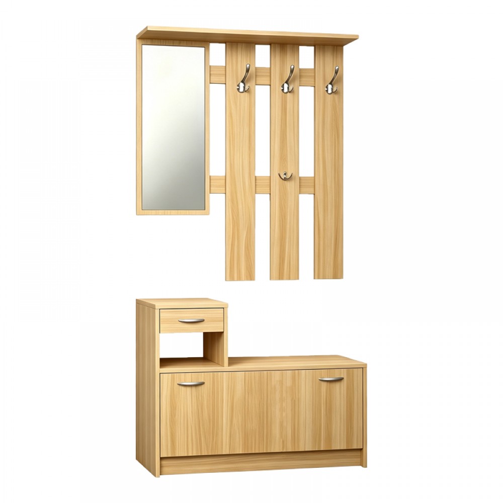 Έπιπλο εισόδου Jentia pakoworld  με καθρέπτη sonoma MDF 113x100x89εκ