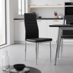 Καρέκλα Parker pakoworld μαύρο PU με πόδι χρωμίου 41x48x96εκ