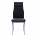 Καρέκλα Parker pakoworld μαύρο PU με πόδι χρωμίου 41x48x96εκ