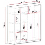 Ντουλάπα Gizerto Συρόμενη 181x62x198